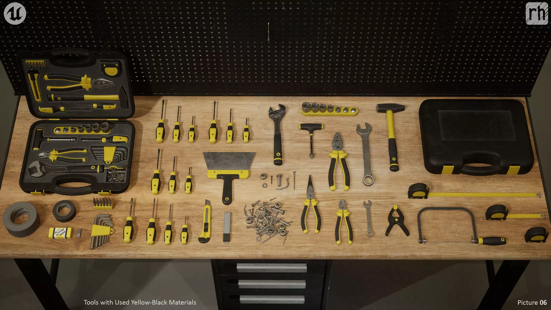 Workbench Hand Tools PBR Game-Ready Vol 1 Low-poly 3D model_7