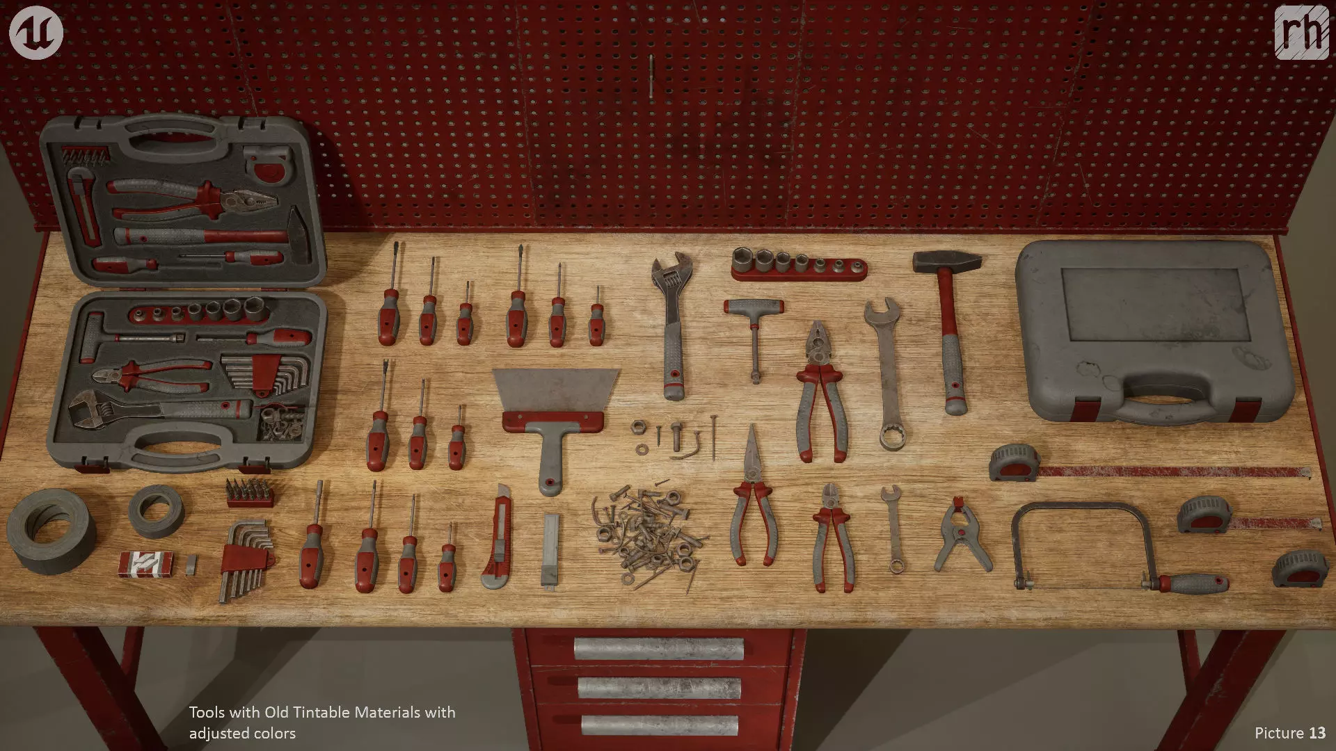 Workbench Hand Tools PBR Game-Ready Vol 1 Low-poly 3D model_14