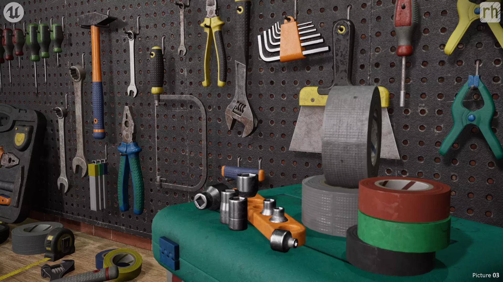 Workbench Hand Tools PBR Game-Ready Vol 1 Low-poly 3D model_4