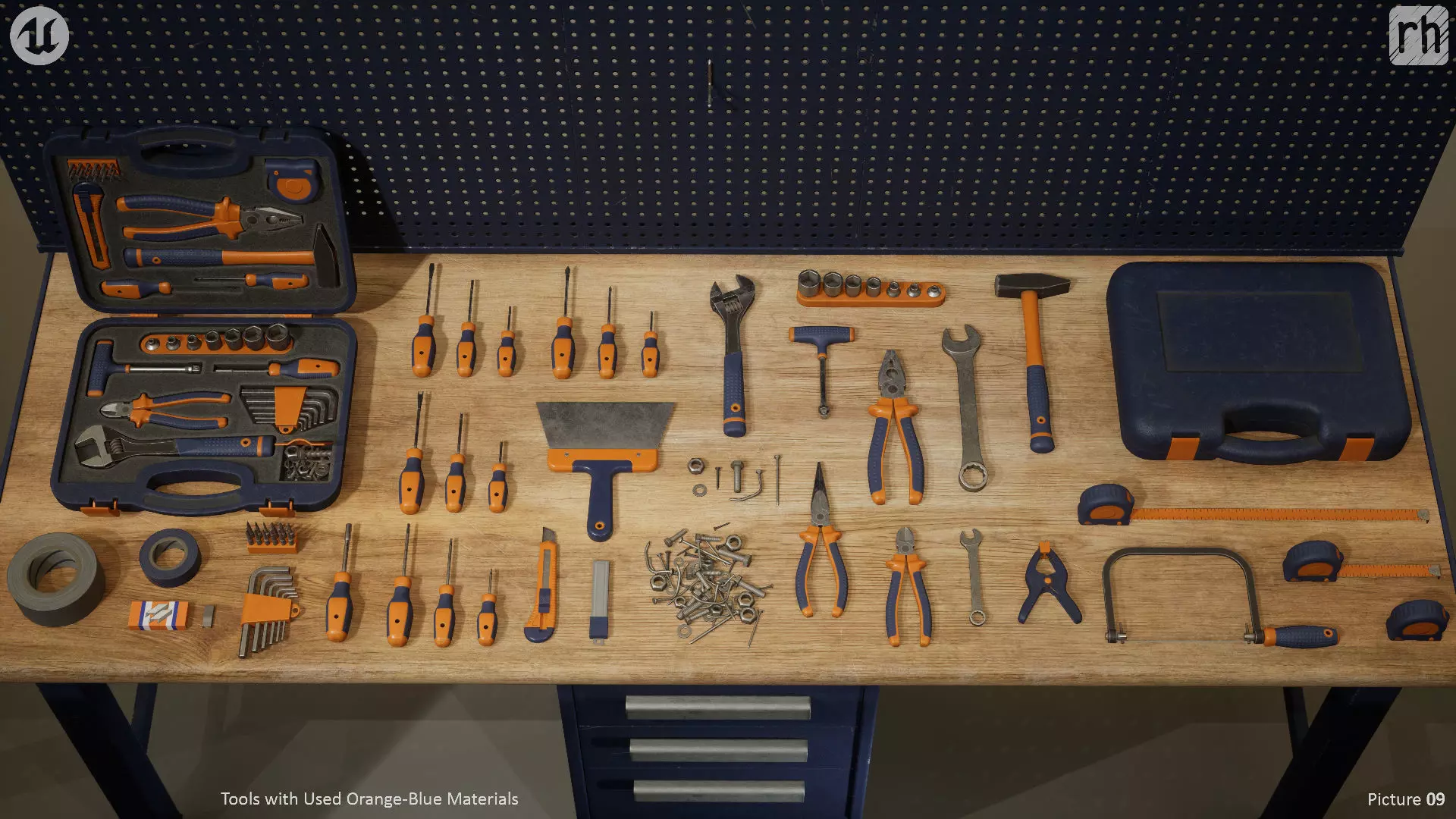 Workbench Hand Tools PBR Game-Ready Vol 1 Low-poly 3D model_10