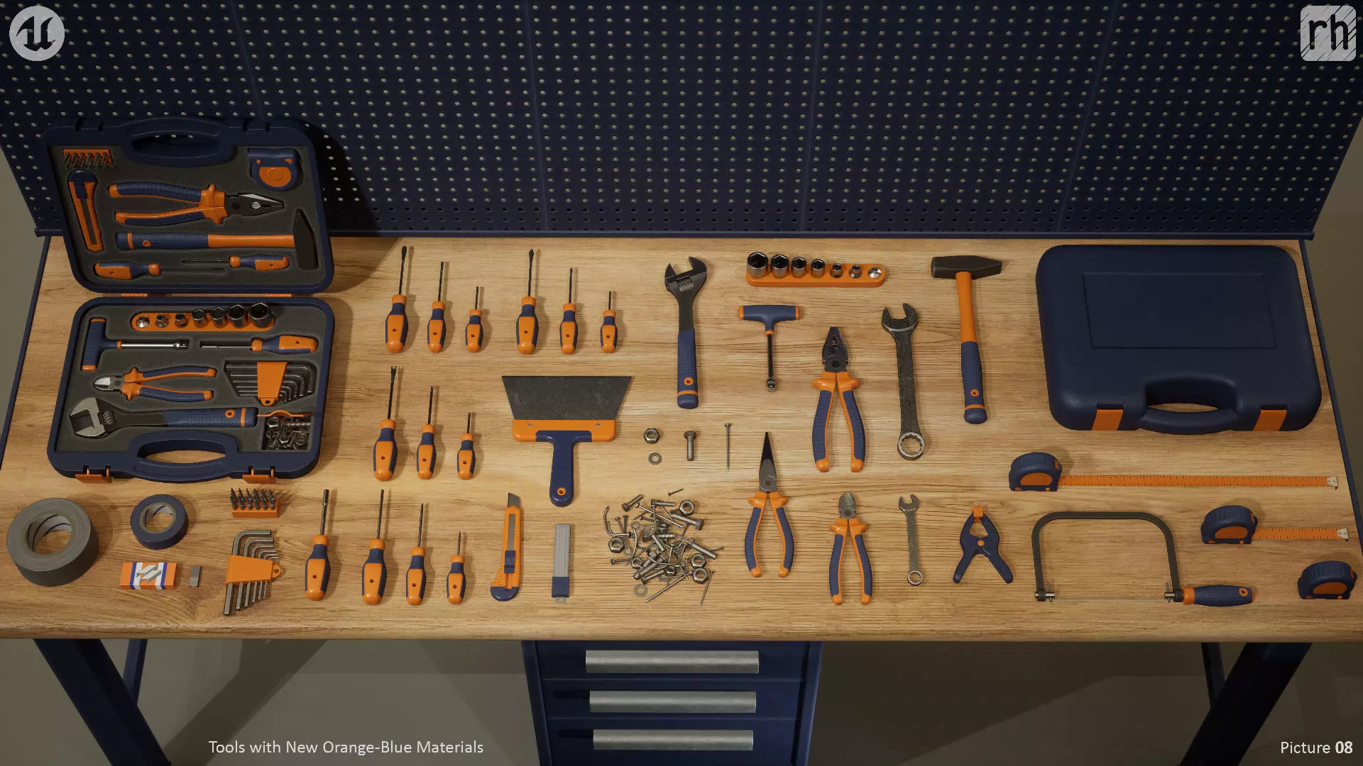 Workbench Hand Tools PBR Game-Ready Vol 1 Low-poly 3D model_9