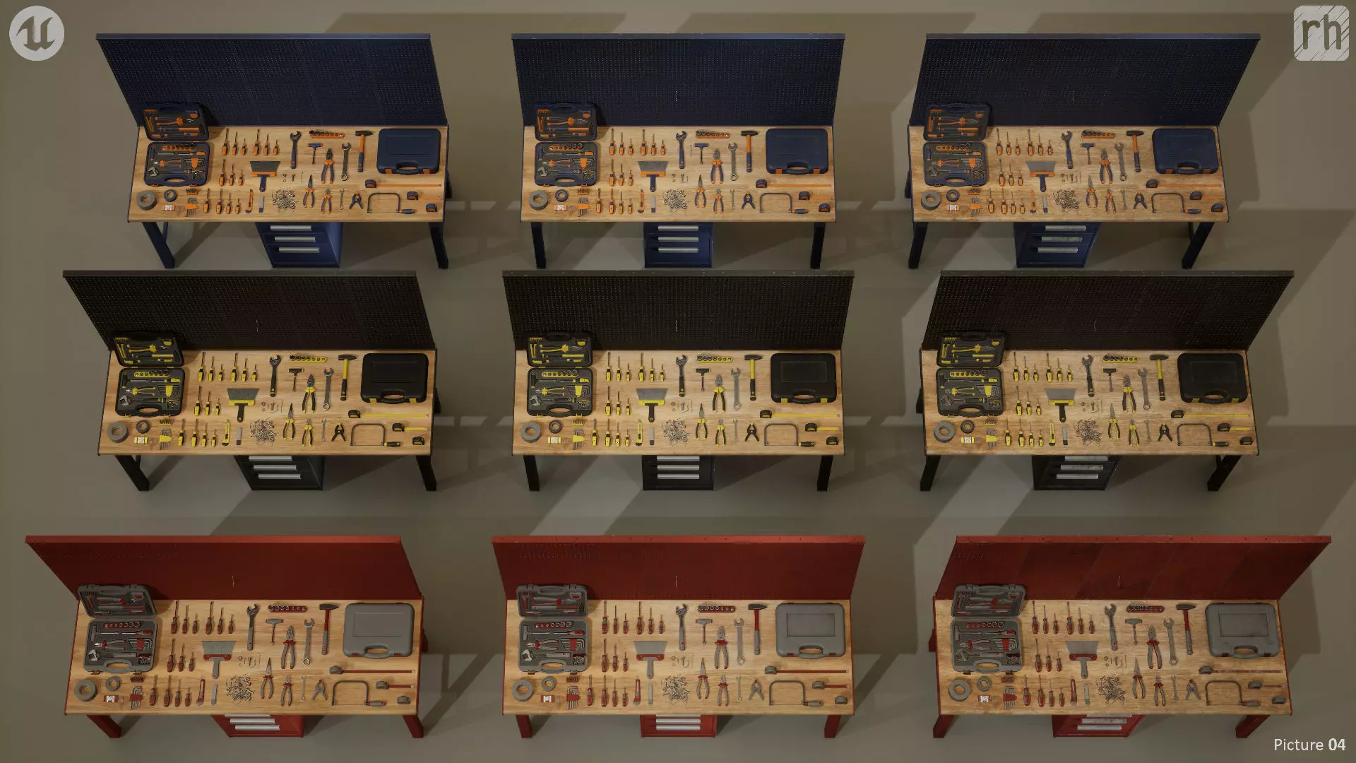 Workbench Hand Tools PBR Game-Ready Vol 1 Low-poly 3D model_5