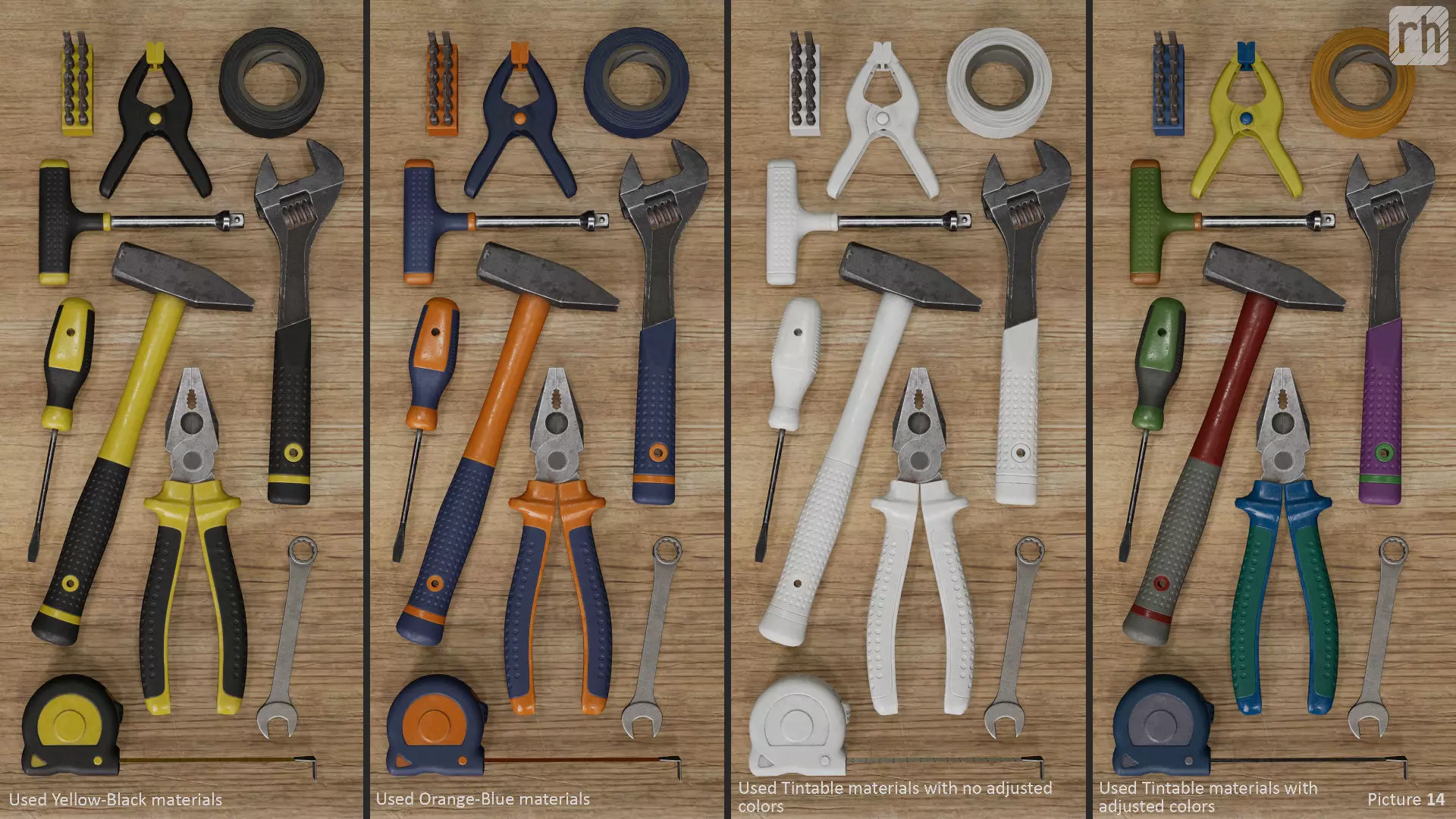 Workbench Hand Tools PBR Game-Ready Vol 1 Low-poly 3D model_15