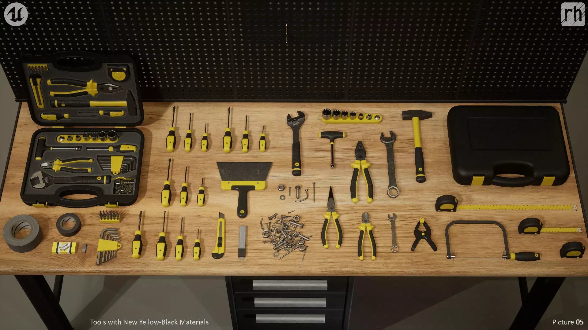 Workbench Hand Tools PBR Game-Ready Vol 1 Low-poly 3D model_6