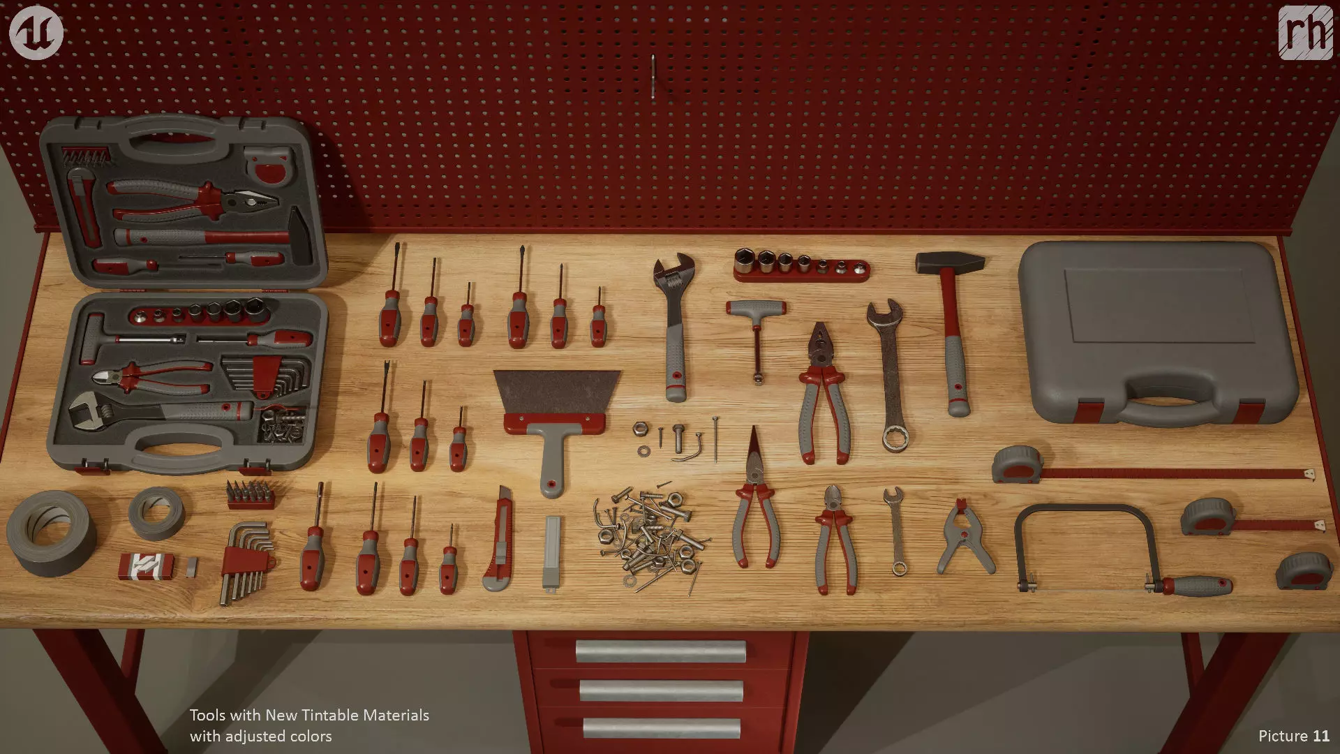 Workbench Hand Tools PBR Game-Ready Vol 1 Low-poly 3D model_12