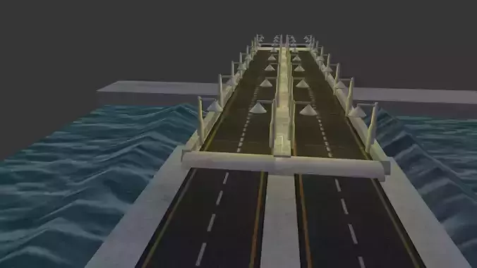 Low Poly Bridge over water
