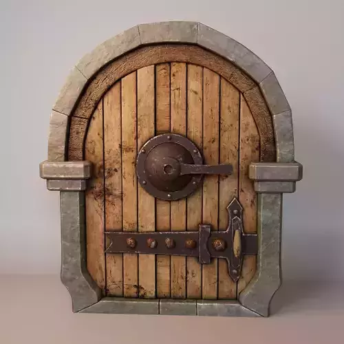 Realistic Fantasy Door Stylized  Low-poly 3D model
