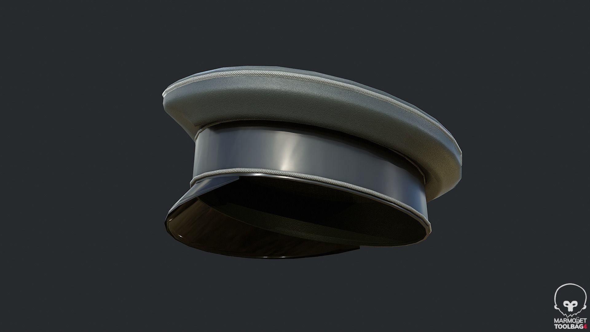 WW2 German Officer Hat - WWII German Commander Hat Low-poly 3D model_8