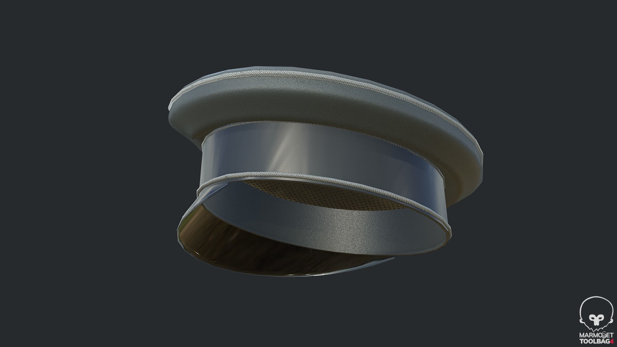 WW2 German Officer Hat - WWII German Commander Hat Low-poly 3D model_9