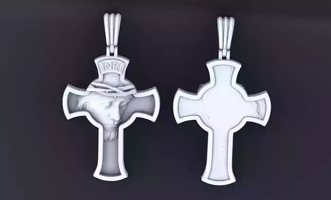 Cross with the image of Jesus cnc model or 
