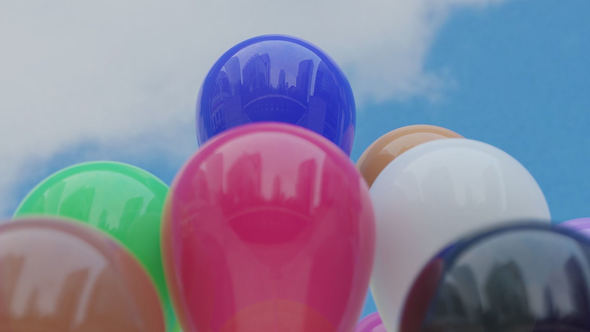 Ballon colorful balloons in sky 3D model_2