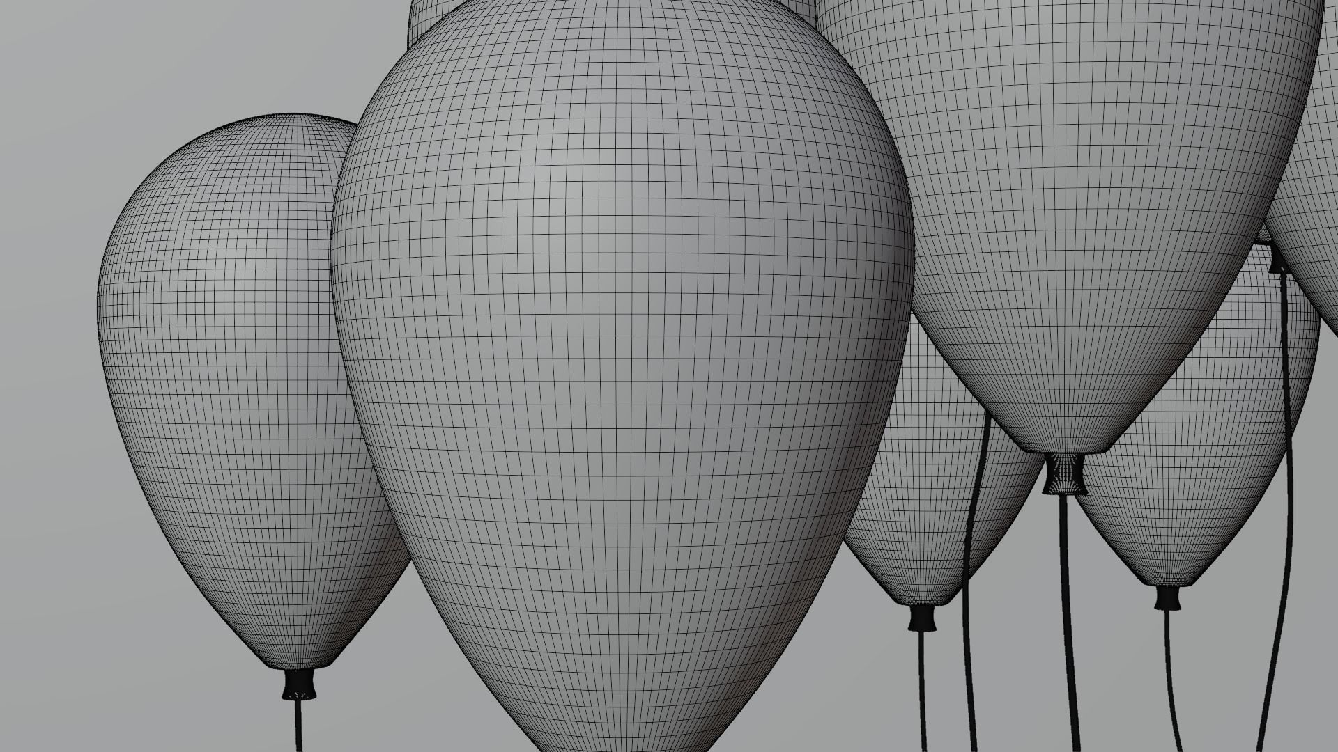 Ballon colorful balloons in sky 3D model_10