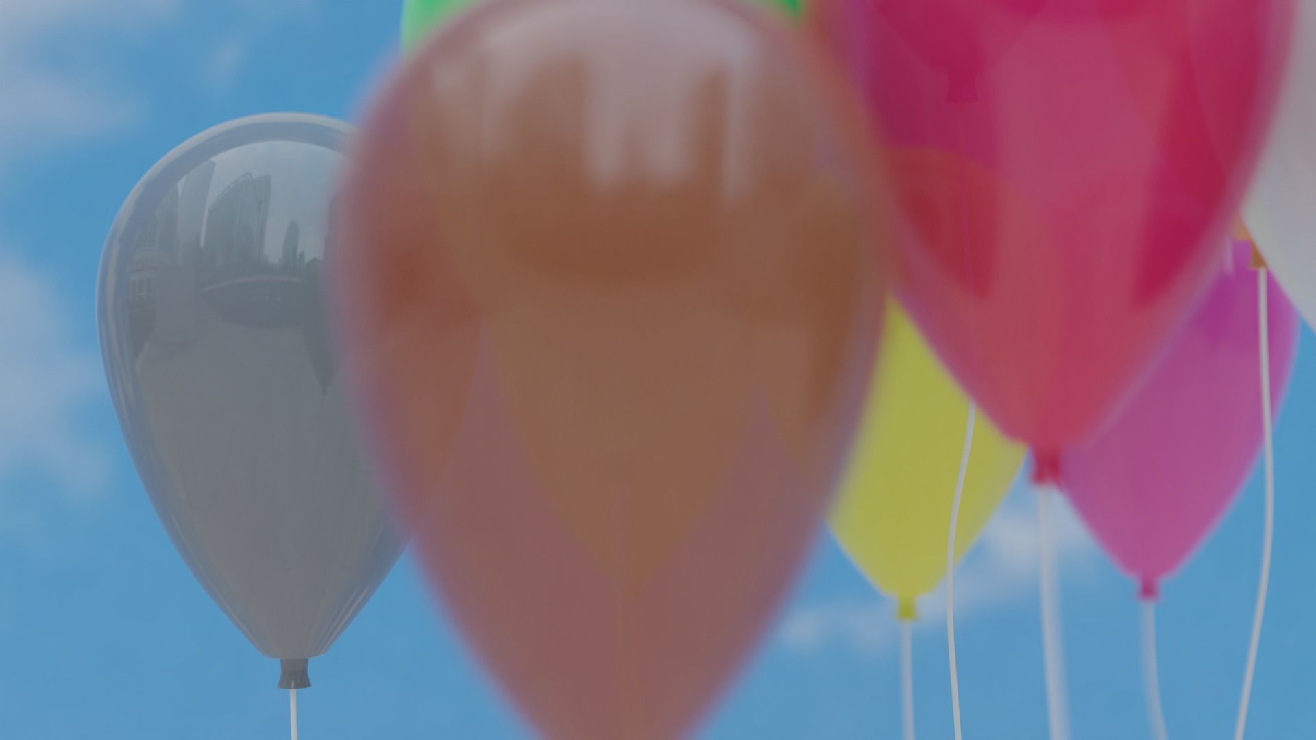 Ballon colorful balloons in sky 3D model_1