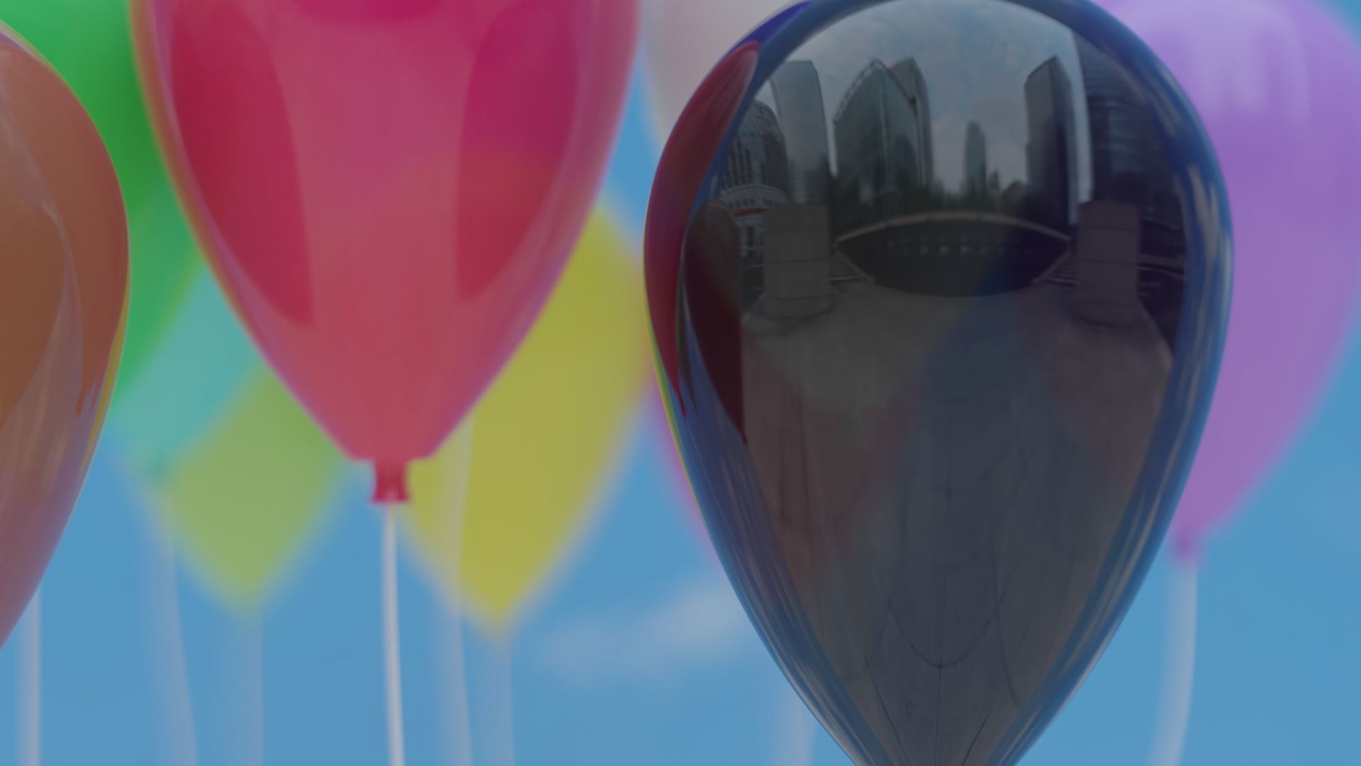 Ballon colorful balloons in sky 3D model_9