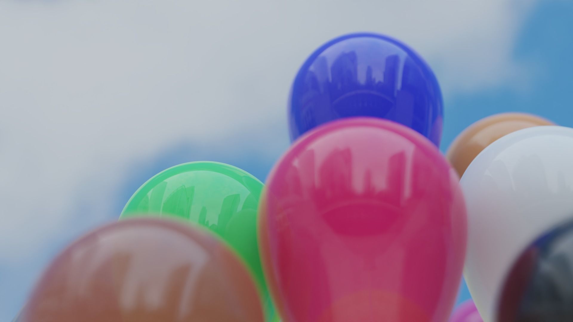 Ballon colorful balloons in sky 3D model_5