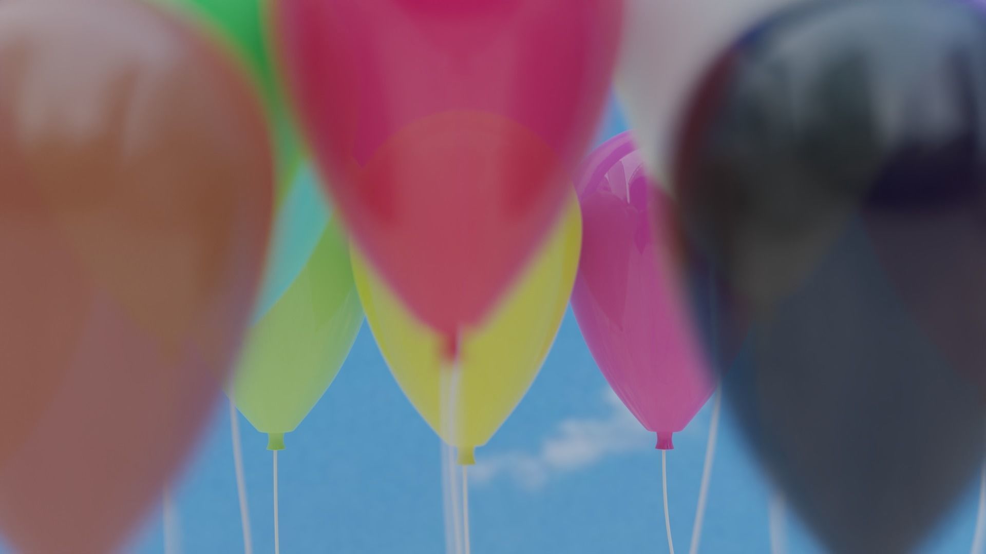 Ballon colorful balloons in sky 3D model_8