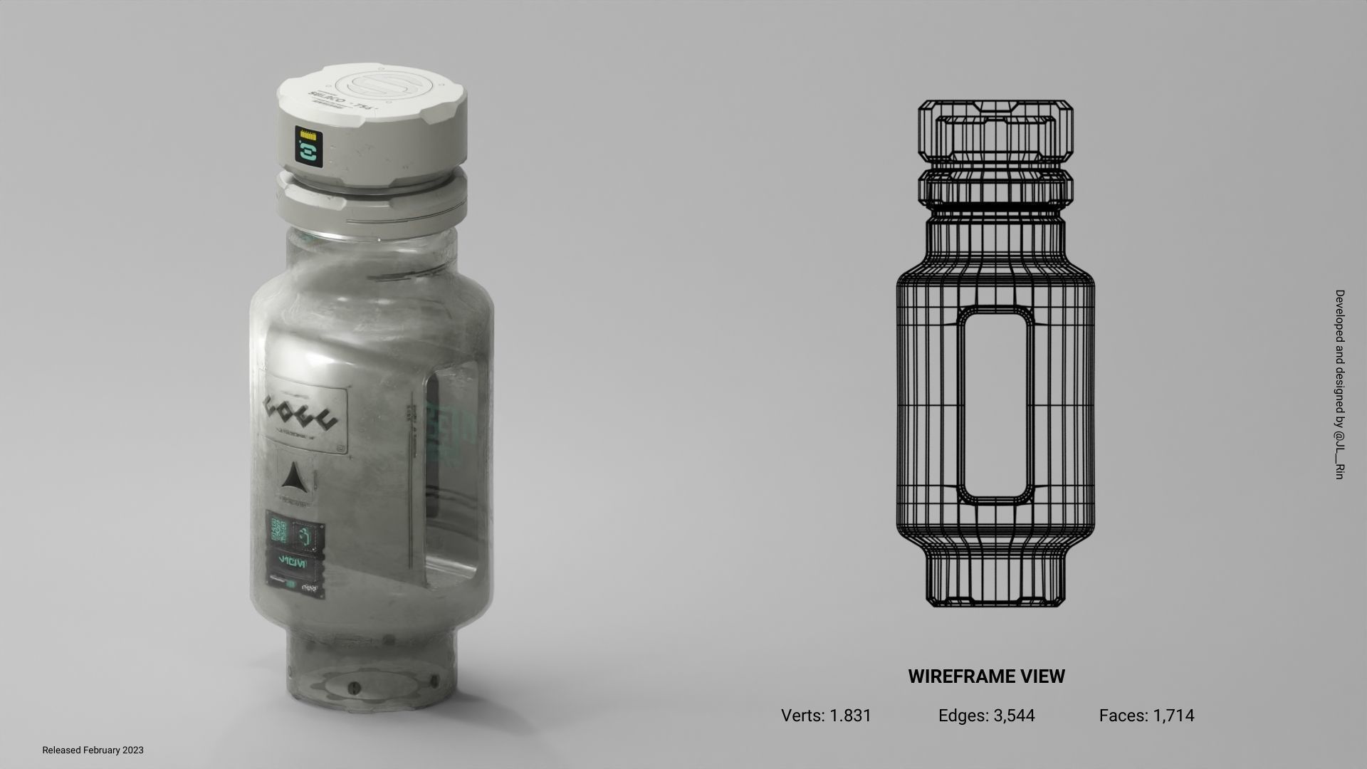 Cyberpunk Bottles 1 3D model_5
