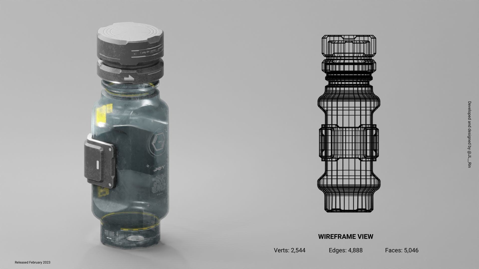Cyberpunk Bottles 1 3D model_4