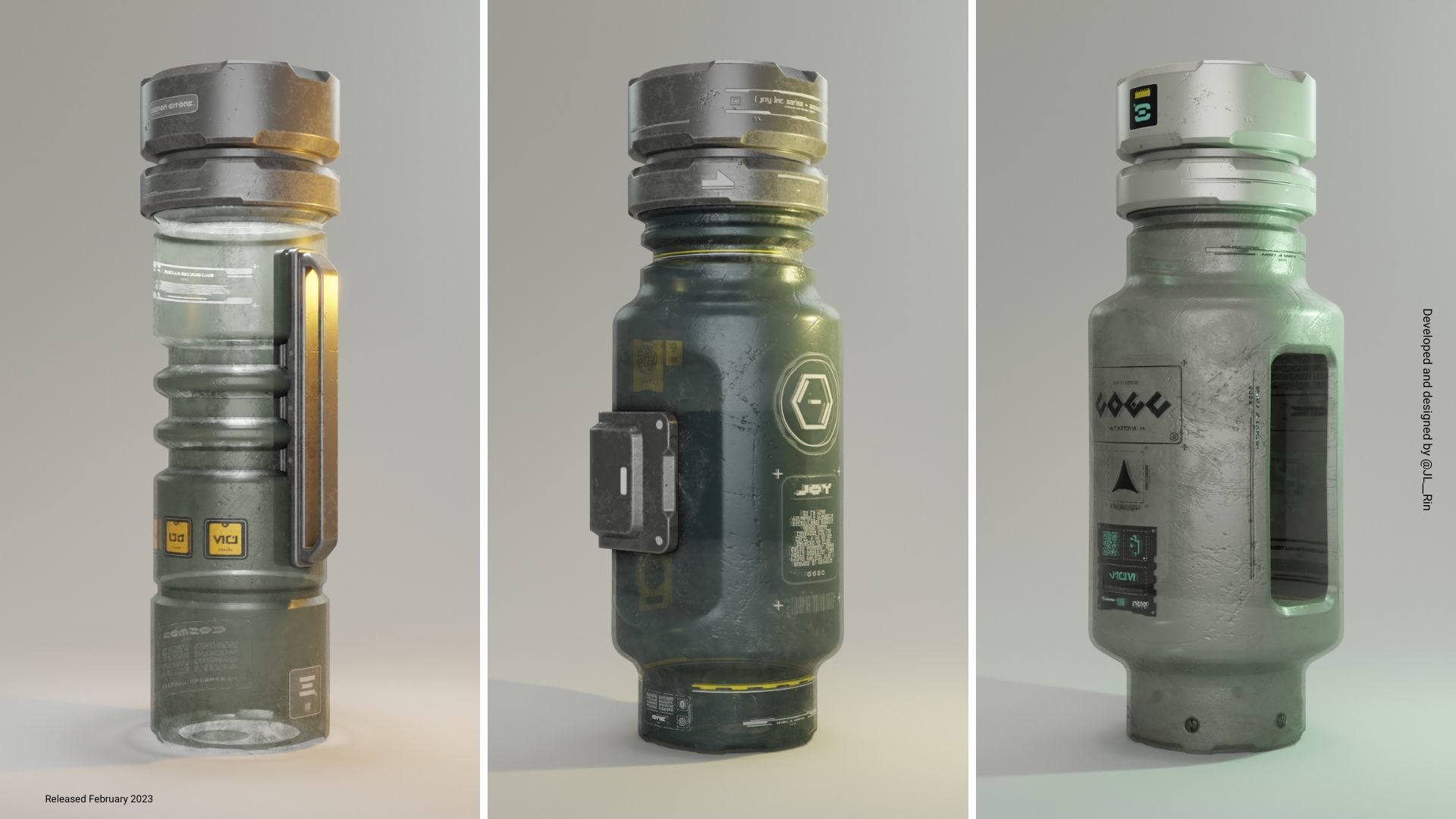 Cyberpunk Bottles 1 3D model_1
