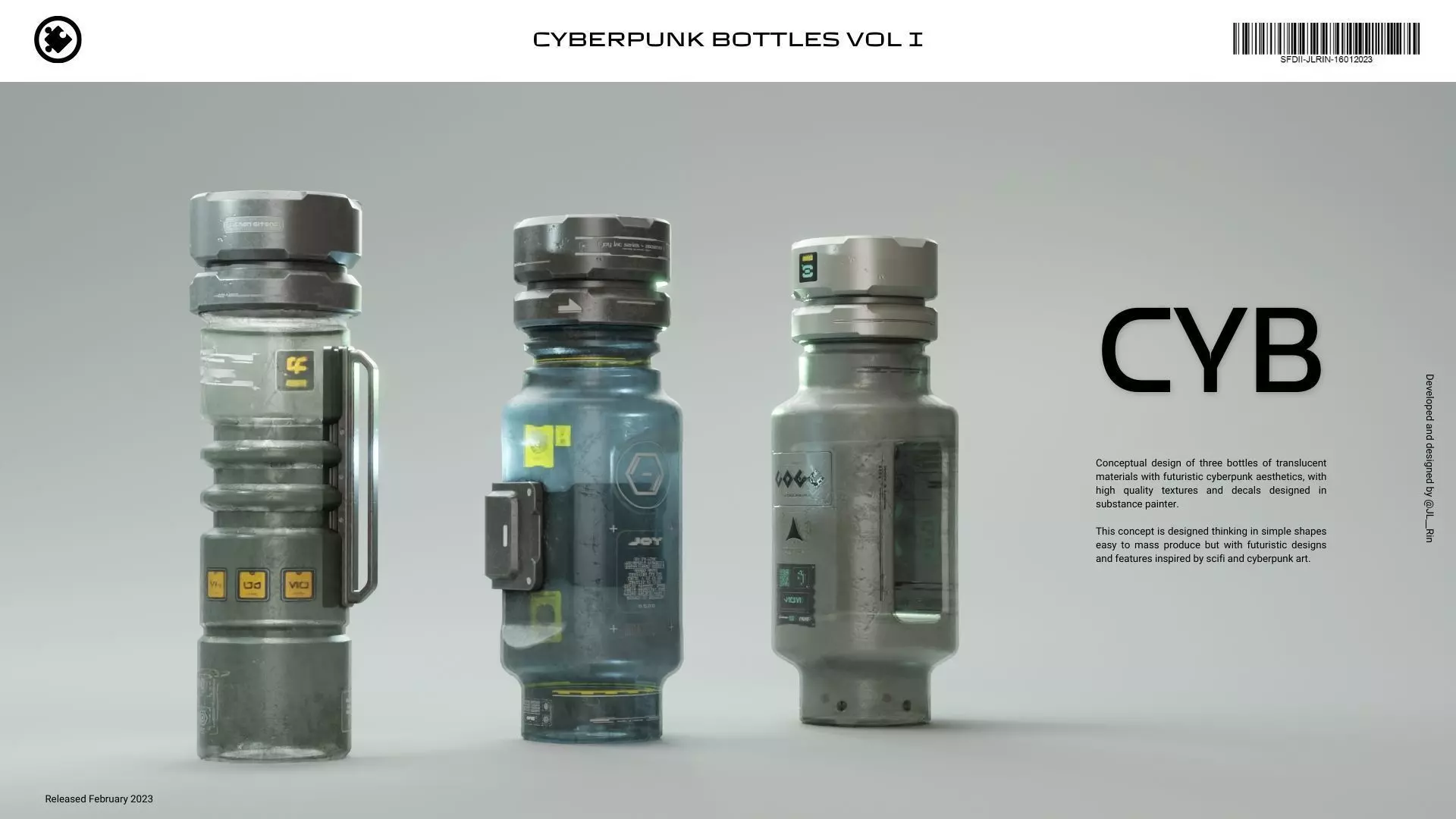 Cyberpunk Bottles 1 3D model_0