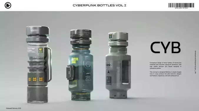 Cyberpunk Bottles 1 3D model Cyberpunk Bottles 1 3D model