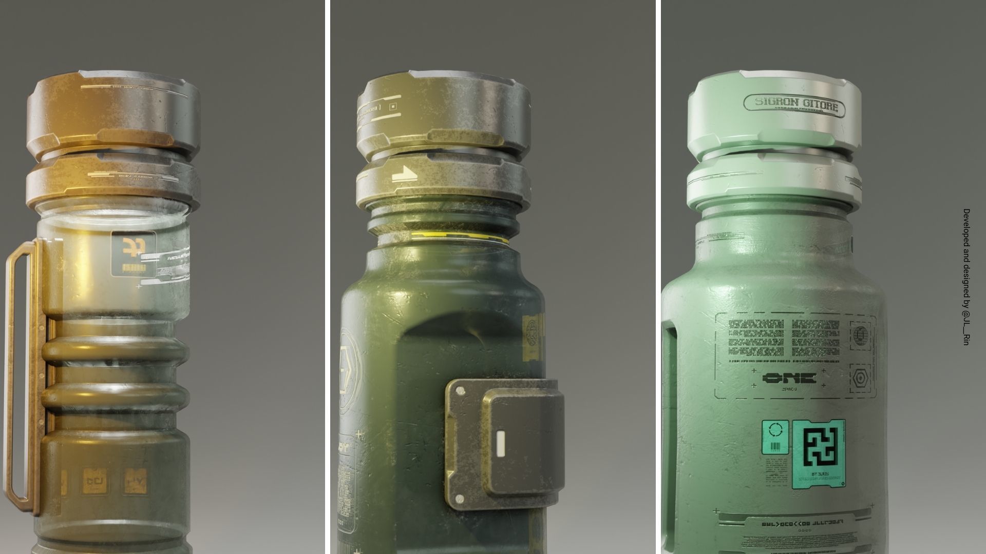 Cyberpunk Bottles 1 3D model_2