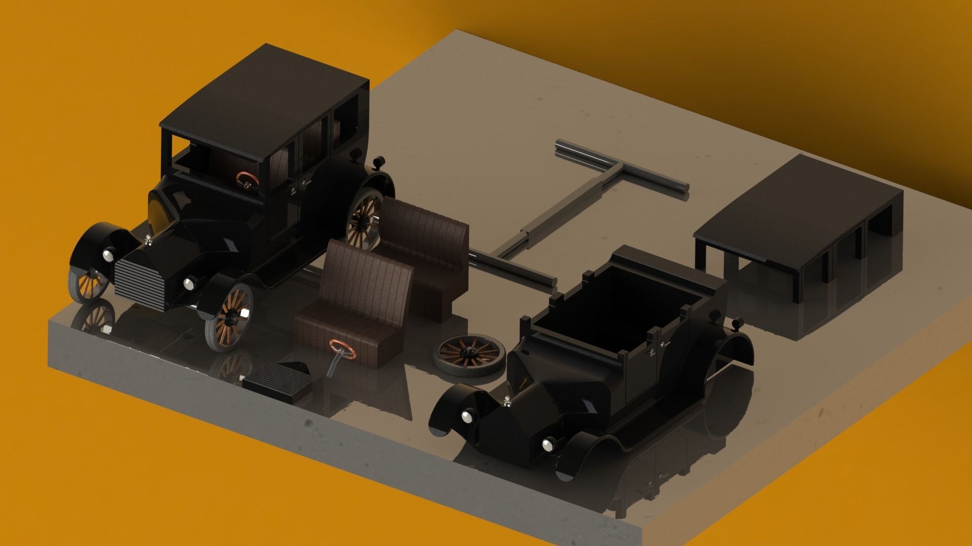 Antique Car 3D print model_23
