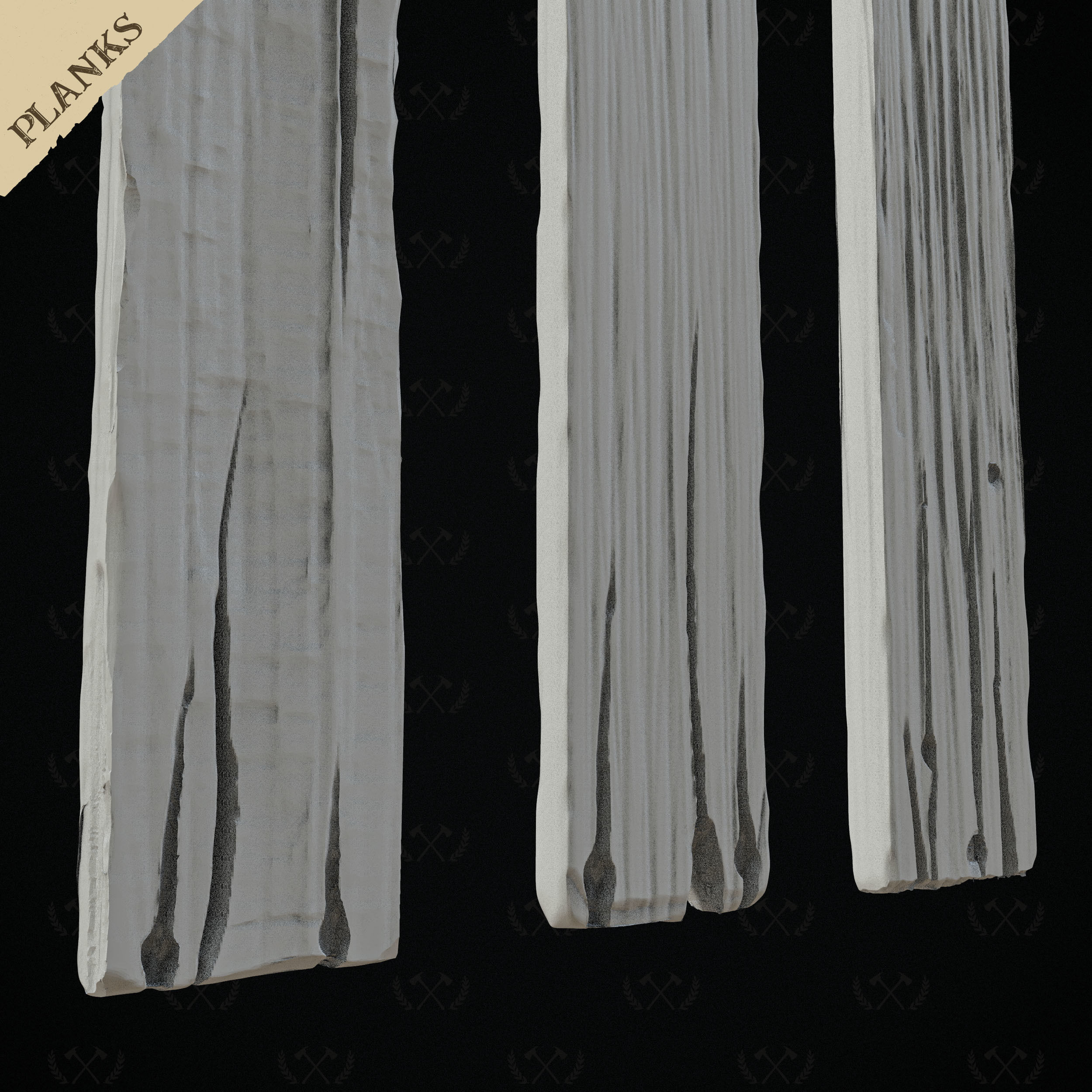 3X Wooden Planks - Diorama and Miniature Models - Lumberjack 3D print model_21