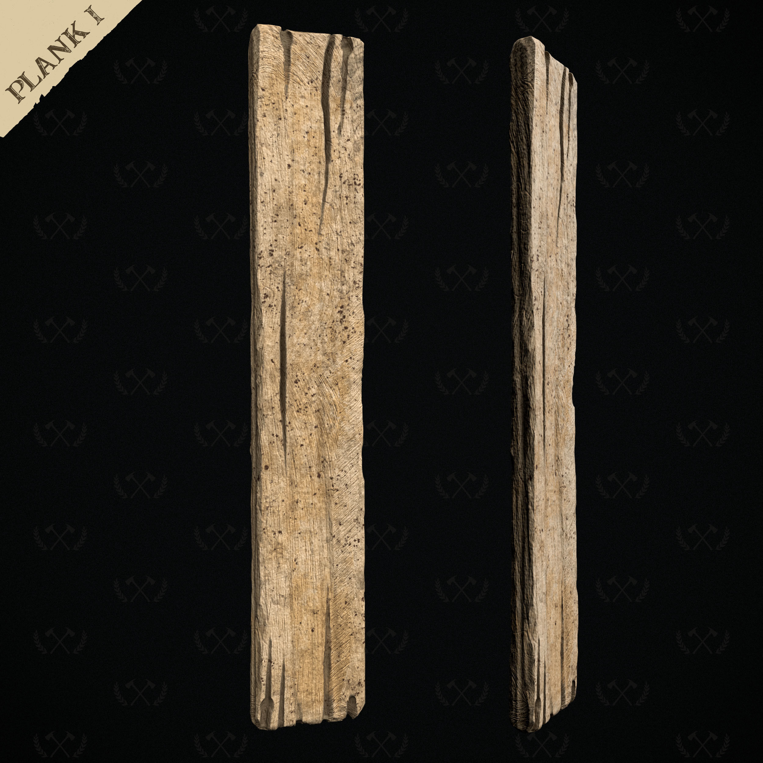 3X Wooden Planks - Diorama and Miniature Models - Lumberjack 3D print model_7