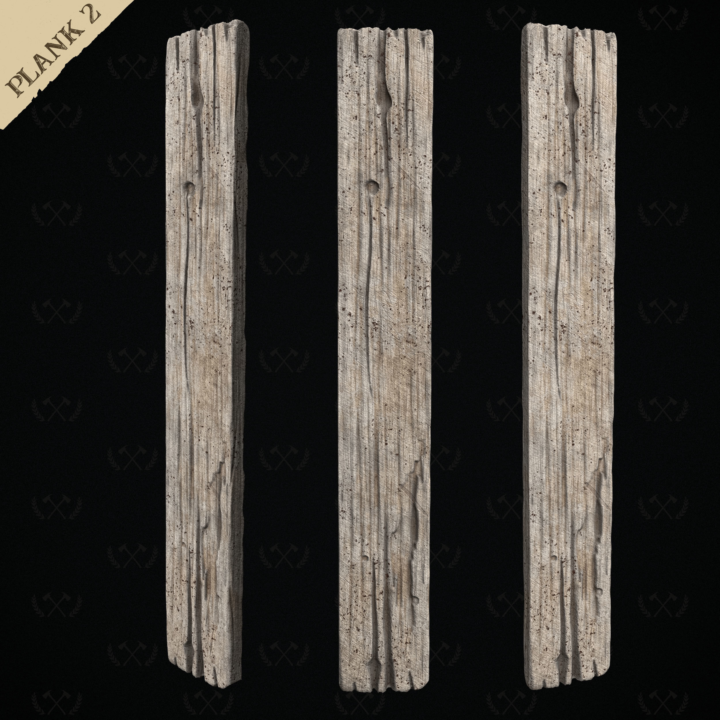 3X Wooden Planks - Diorama and Miniature Models - Lumberjack 3D print model_9