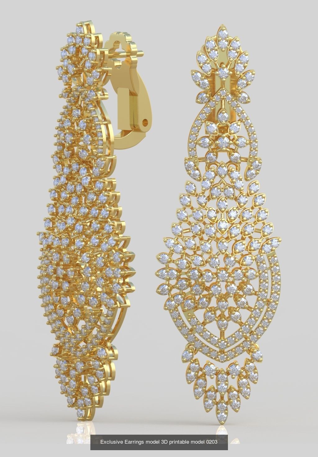 Ring Bracelet Earring and Pendant Set 3D printable model 0033 3D Model Collection_6