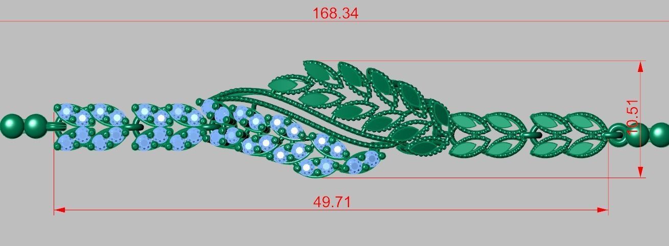 Exclusive Bracelet model 3D printable model 0053-12 3D print model_6