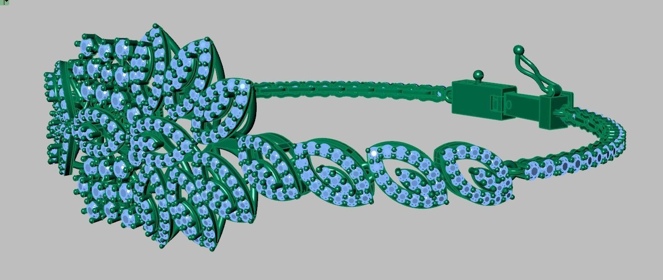 Exclusive Bracelet model 3D printable model 0054-13 3D print model_7