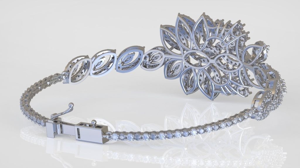 Exclusive Bracelet model 3D printable model 0054-13 3D print model_5