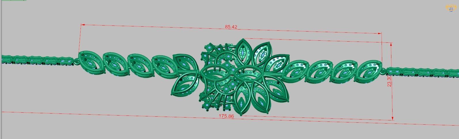 Exclusive Bracelet model 3D printable model 0054-13 3D print model_6