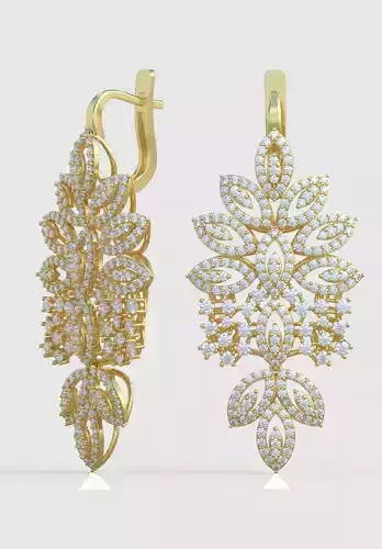 Earring 3D model 3D printable model 0205 6 3D print model