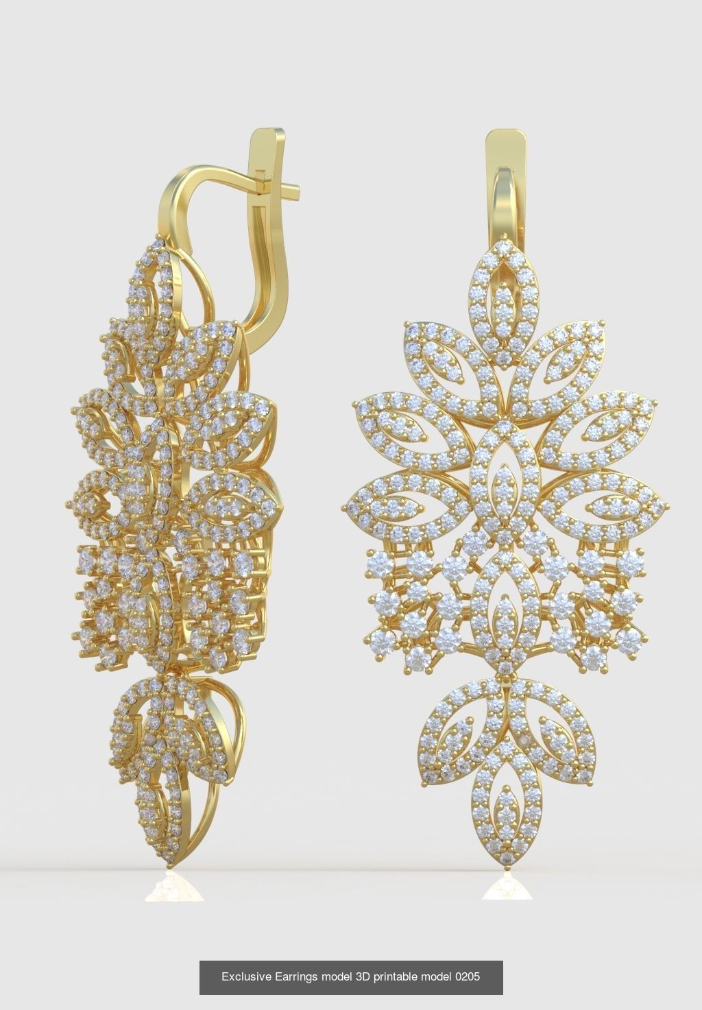 Ring Bracelet Earring and Pendant Set 3D printable model 0035 3D Model Collection_7