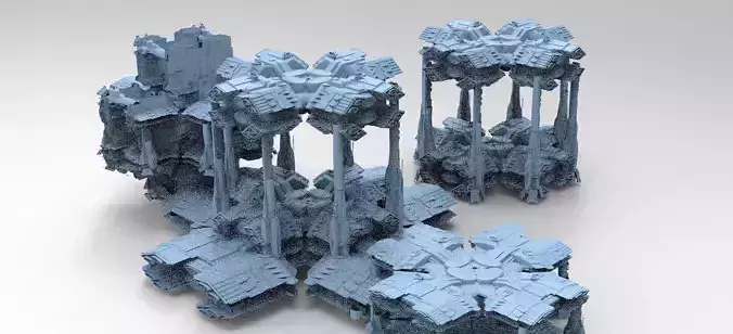 Dark Elven Sci-Fi Dome base 4 designs 