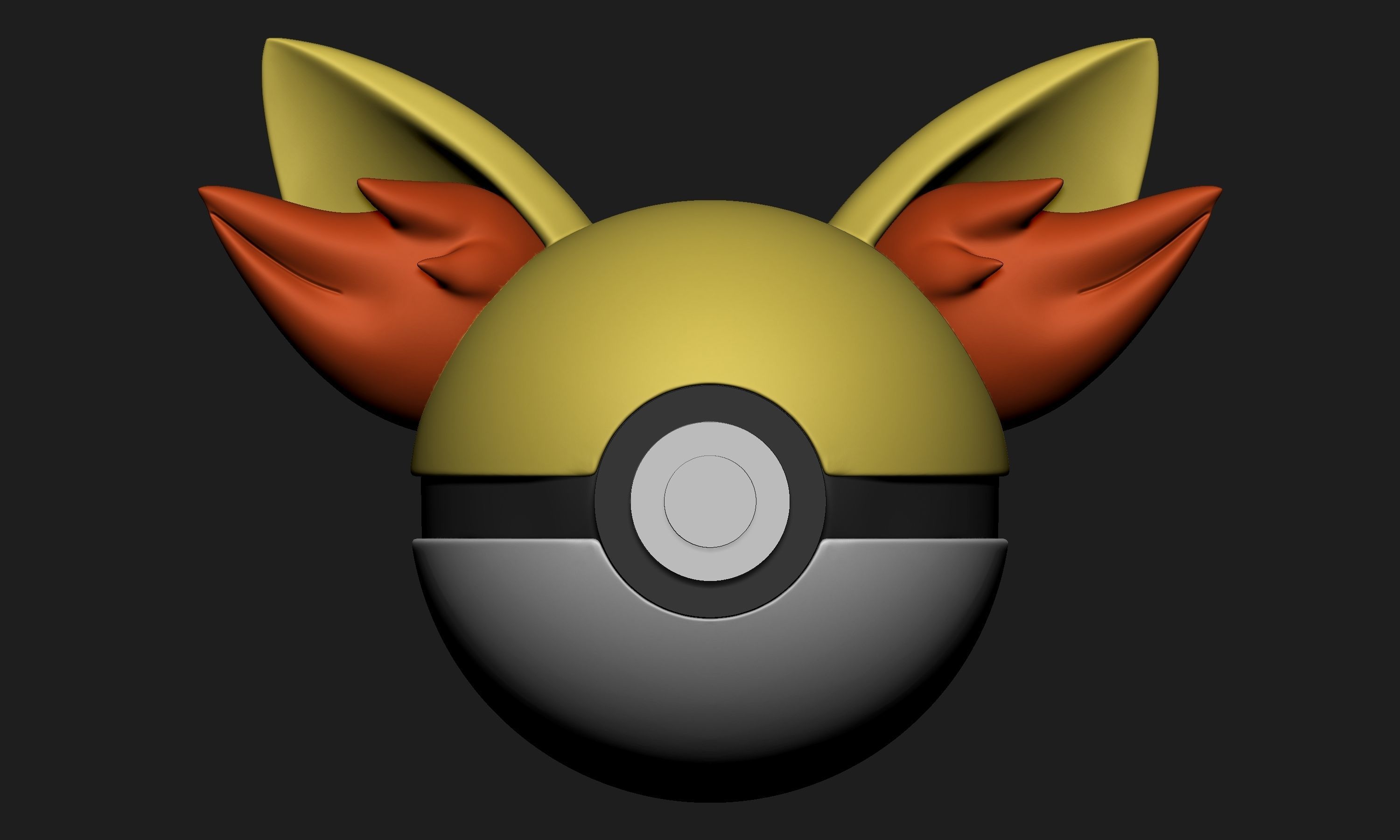 Pokemon Fennekin Pokeball 3D print model_1
