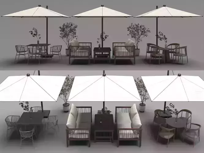 Outdoor tables and chairs