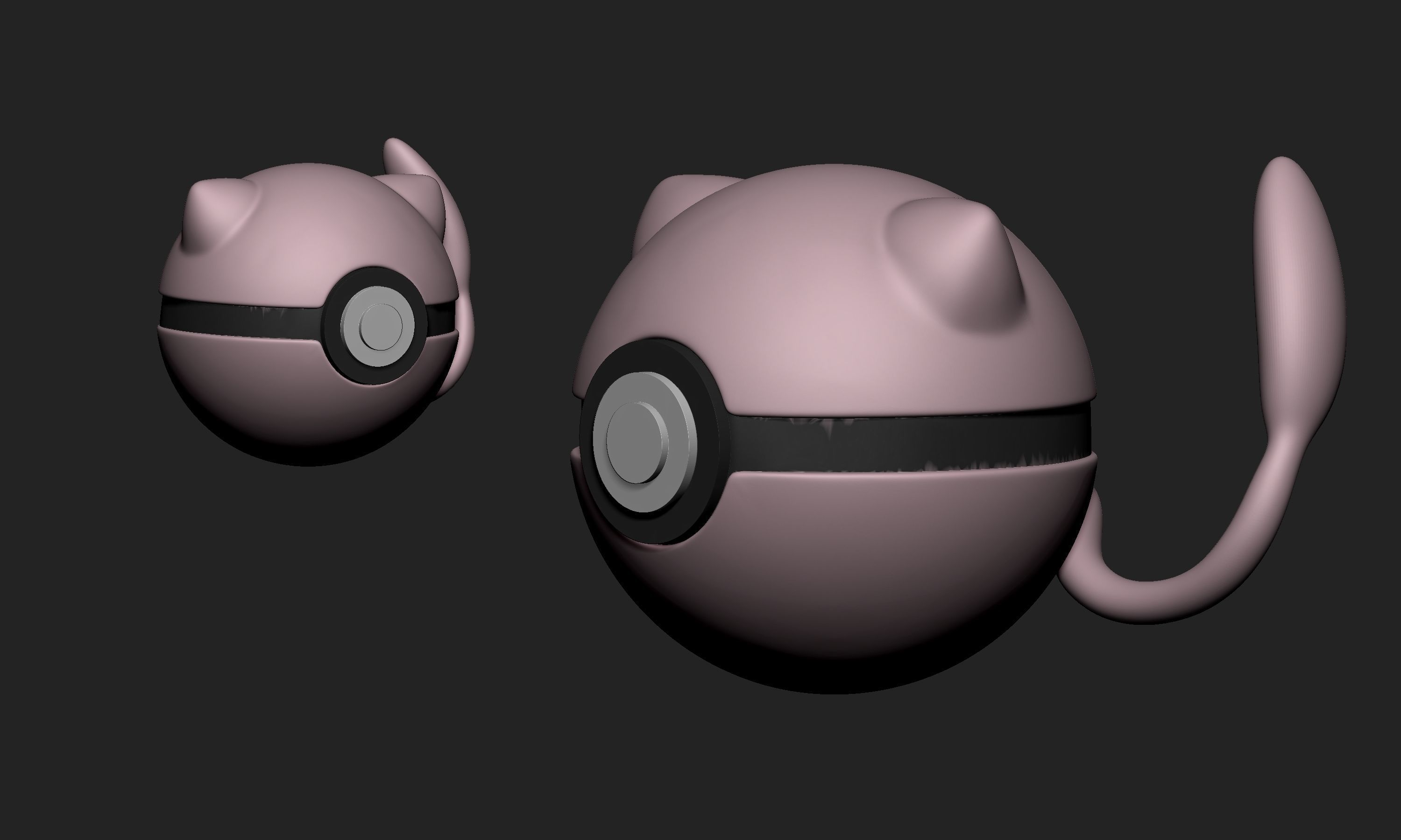 Pokemon Mew Pokeball  3D print model_5