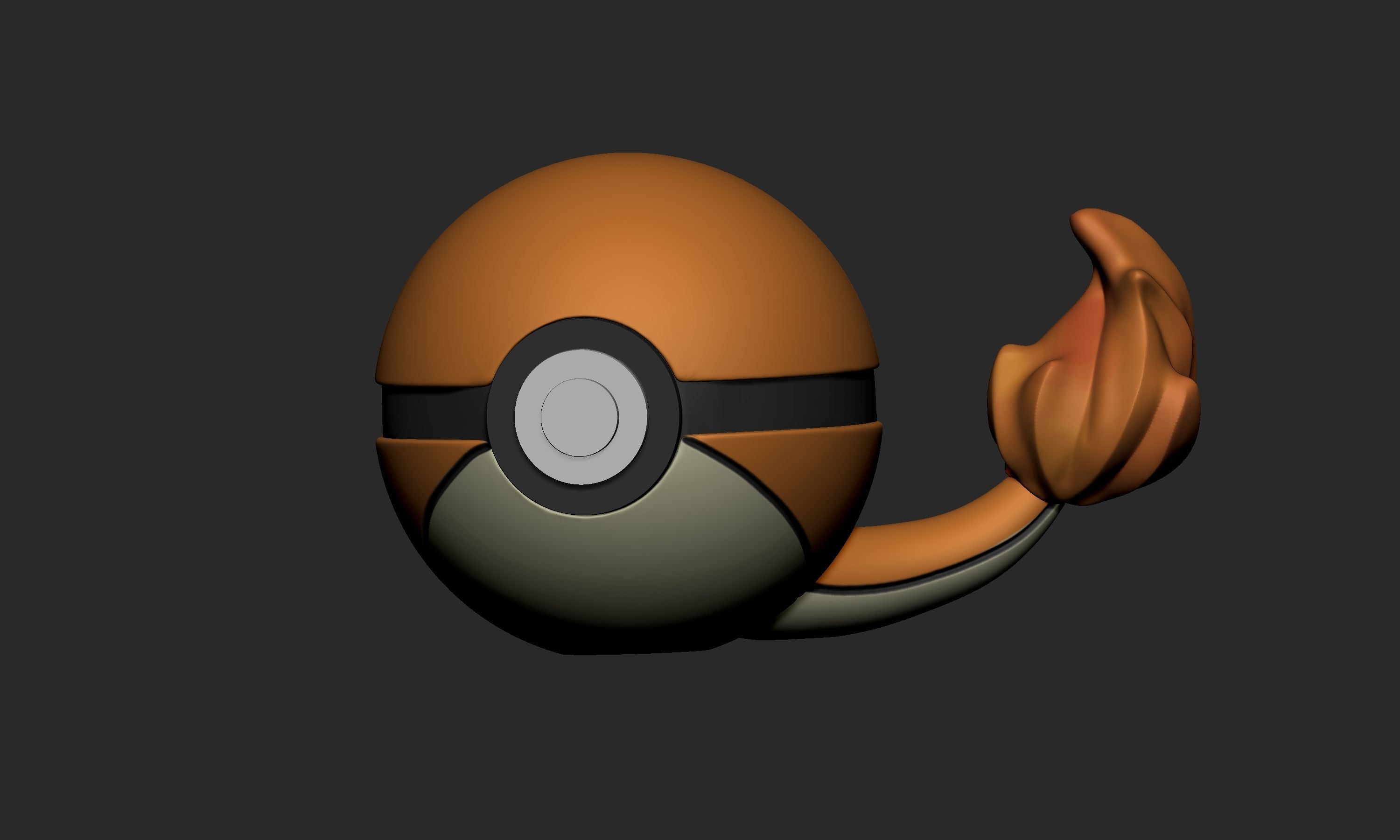 Pokemon Charmander Pokeball Free 3D print model_7