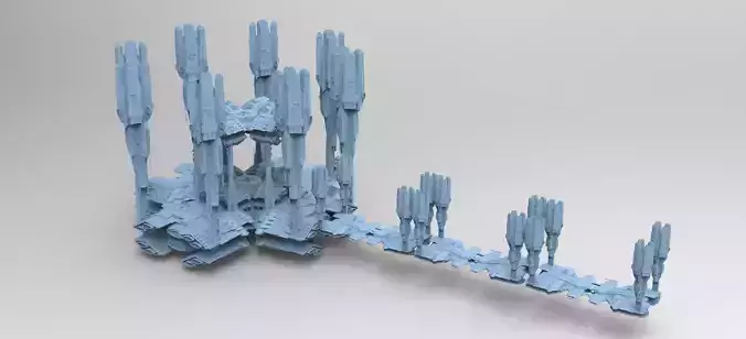 Dark Elven Sci-Fi Dome Arch Tower Bridge 