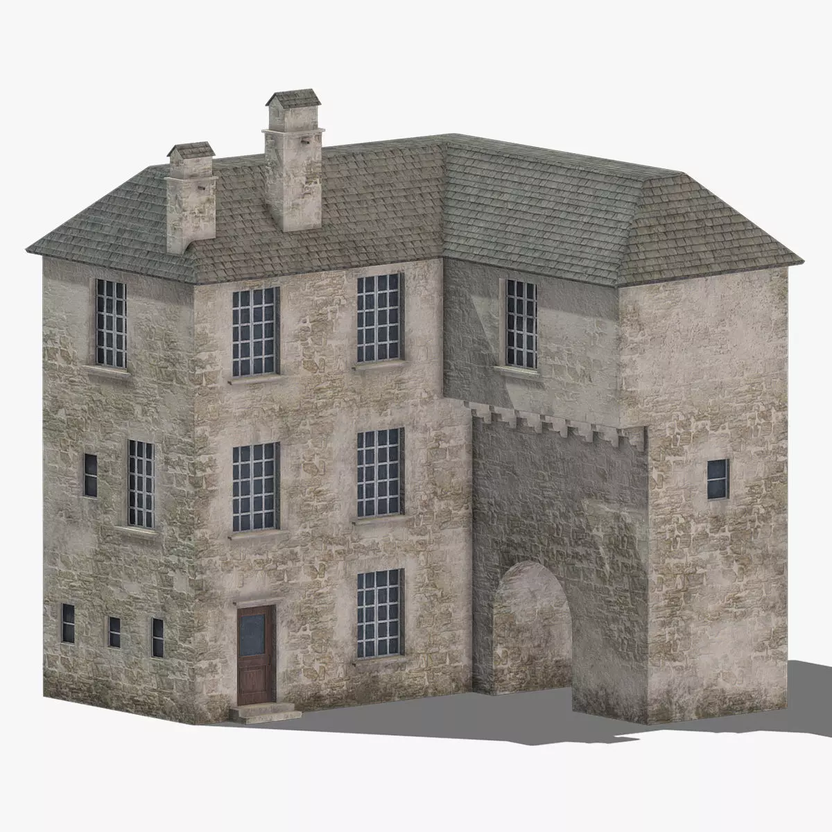 Castle Medieval Middle Ages 06 Low Poly PBR Realistic Low-poly 3D model_0