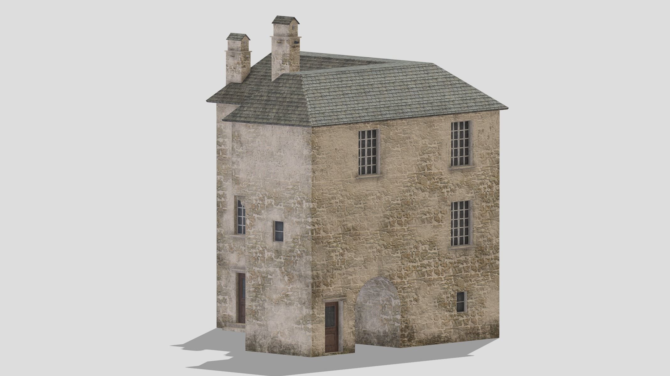 Castle Medieval Middle Ages 06 Low Poly PBR Realistic Low-poly 3D model_2