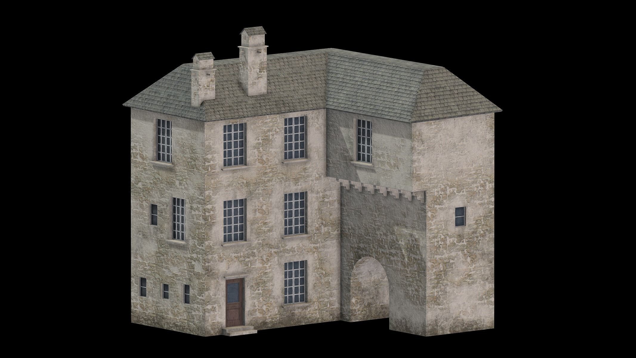 Castle Medieval Middle Ages 06 Low Poly PBR Realistic Low-poly 3D model_1