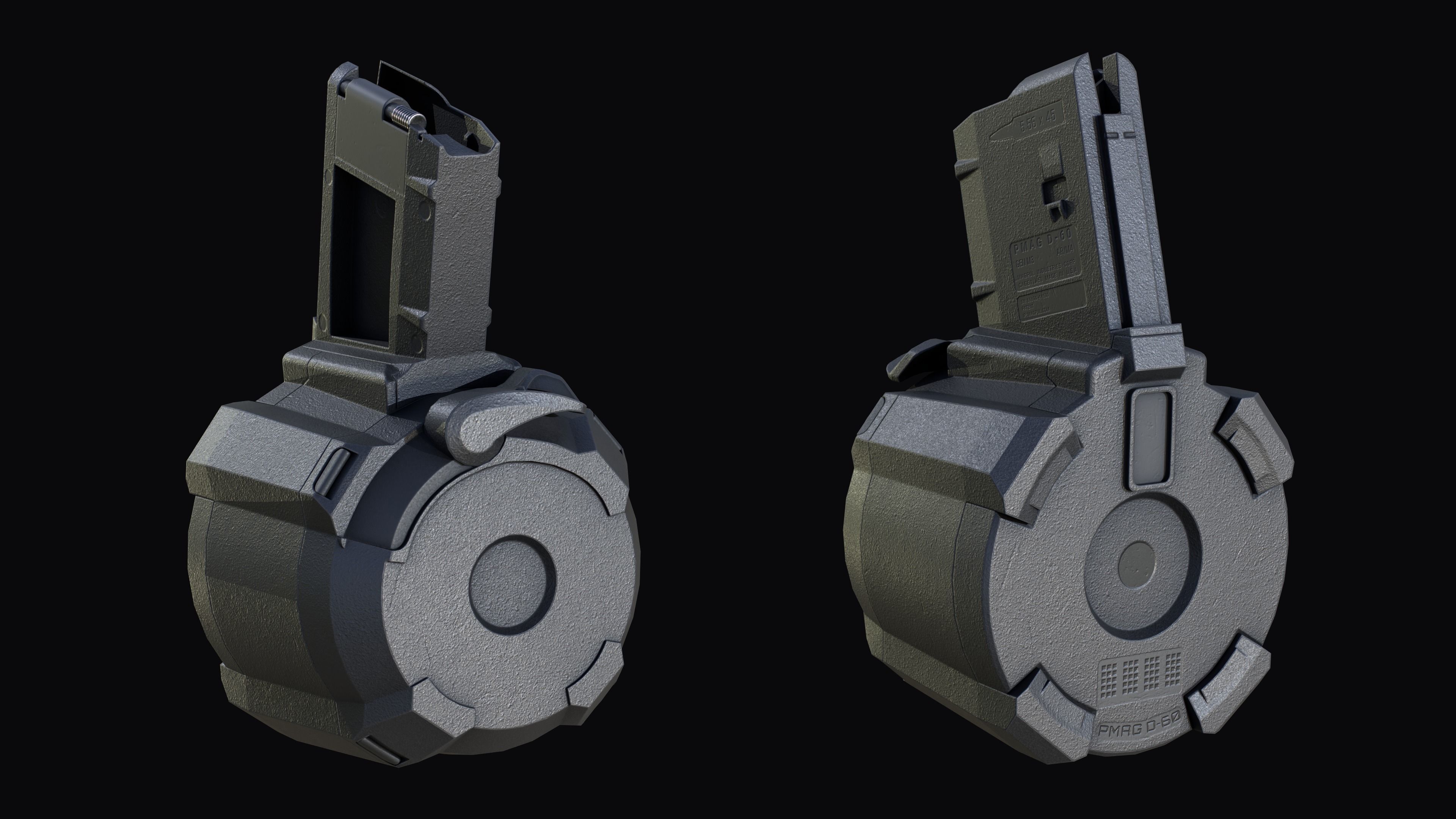 Tactical modular assault rifle Colt M4A1 Custom Low-poly 3D model_29