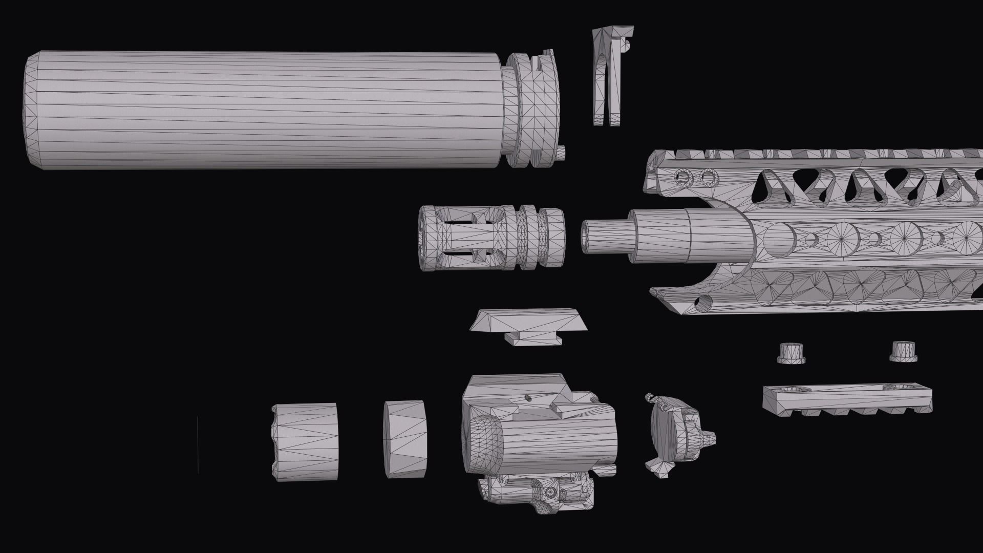 Tactical modular assault rifle Colt M4A1 Custom Low-poly 3D model_41