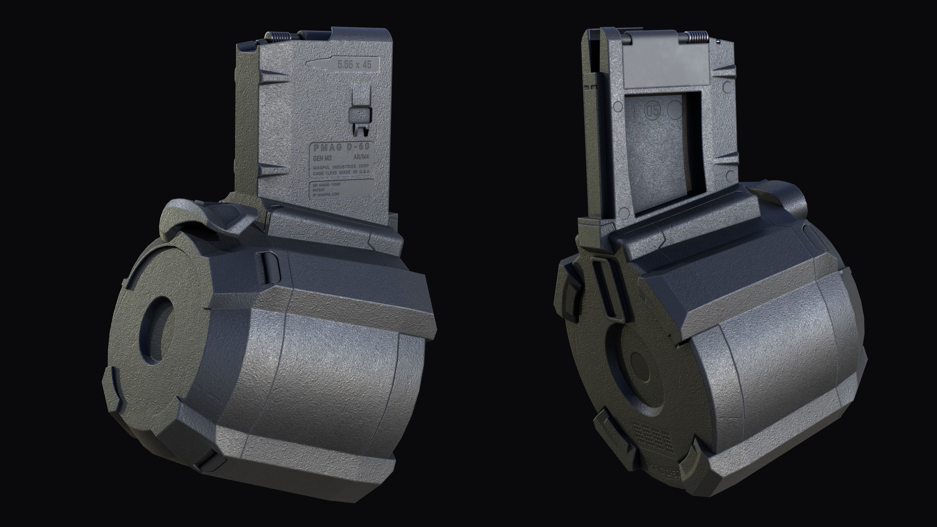 Tactical modular assault rifle Colt M4A1 Custom Low-poly 3D model_28