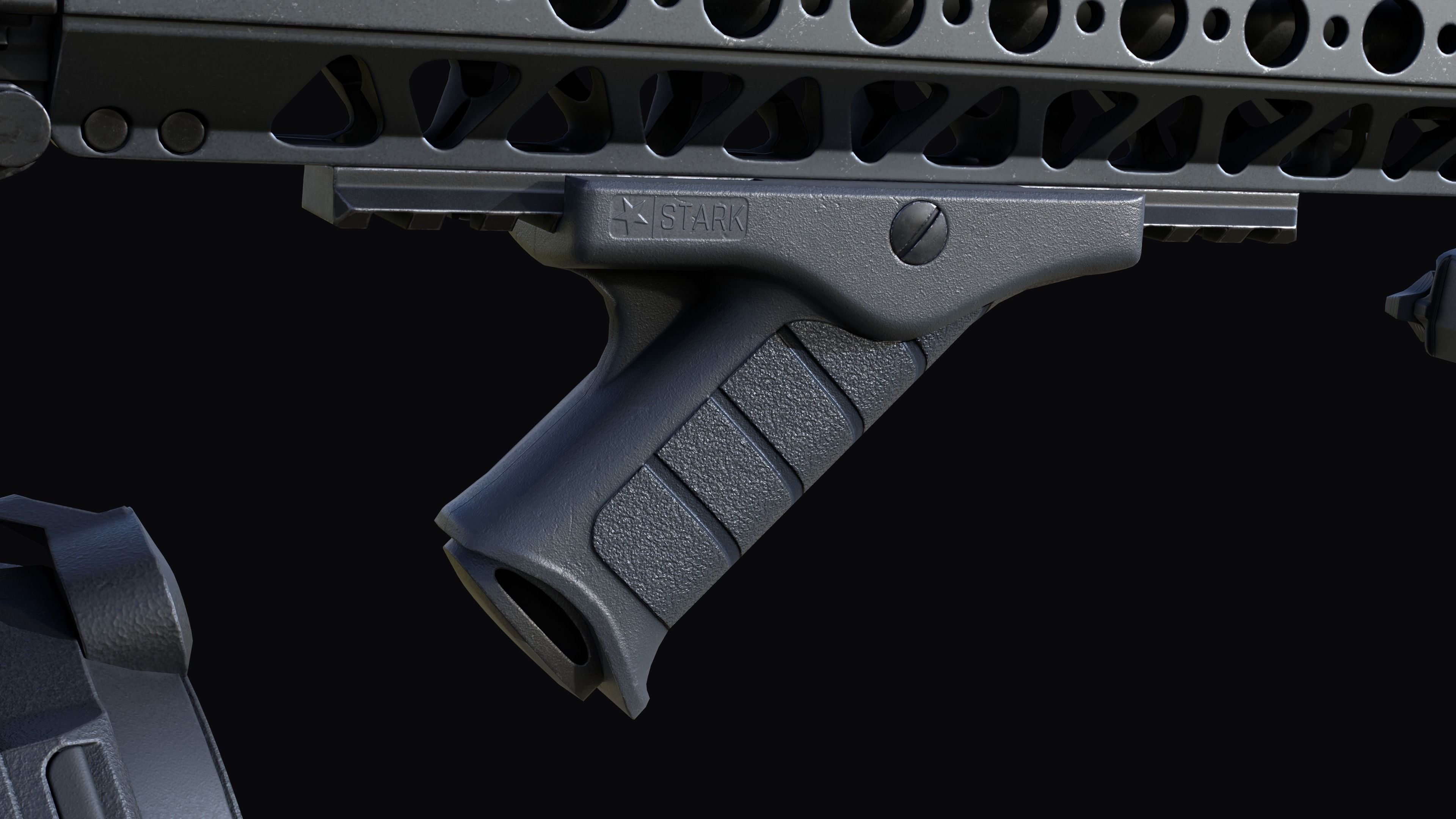 Tactical modular assault rifle Colt M4A1 Custom Low-poly 3D model_22